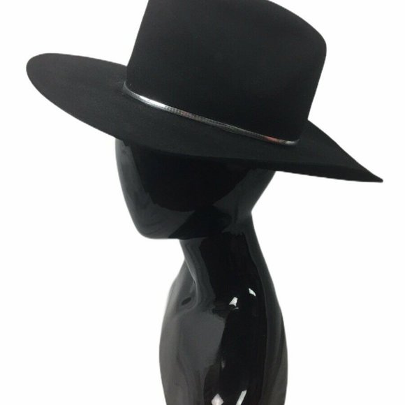 WRANGLER | Lambskin Mens Cowboy Western Hat Black - Picture 2 of 8